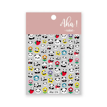 Cute Cartoon Nail Art Stickers Featuring Bears Rabbits Flowers & Pandas