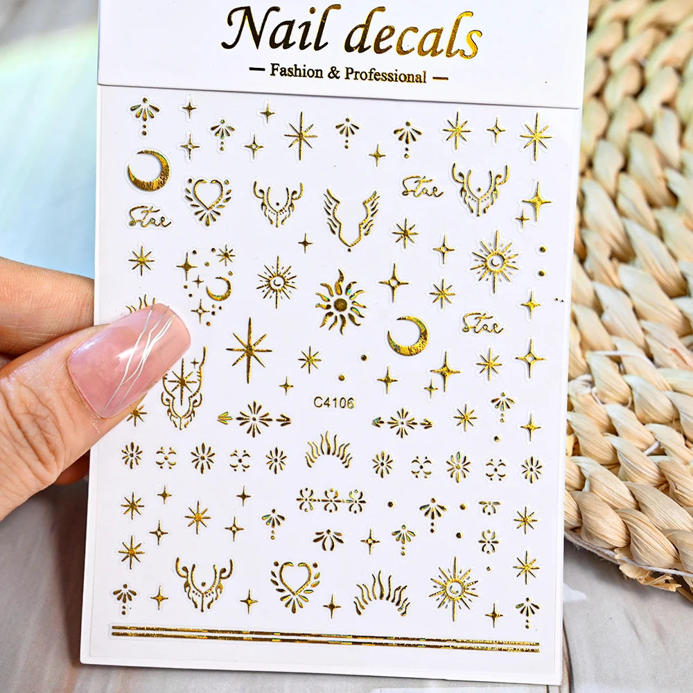 Glossy Y2K Star Nail Decals