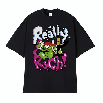 RR KanKan Really Rich Album T-Shirt Men Vintage Oversized Streetwear