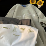 Trendige Sommeroberteile für Herren Privathinker Vintage Camping Print T-Shirt Paar Kurzarm Lässige Luxus-T-Shirts