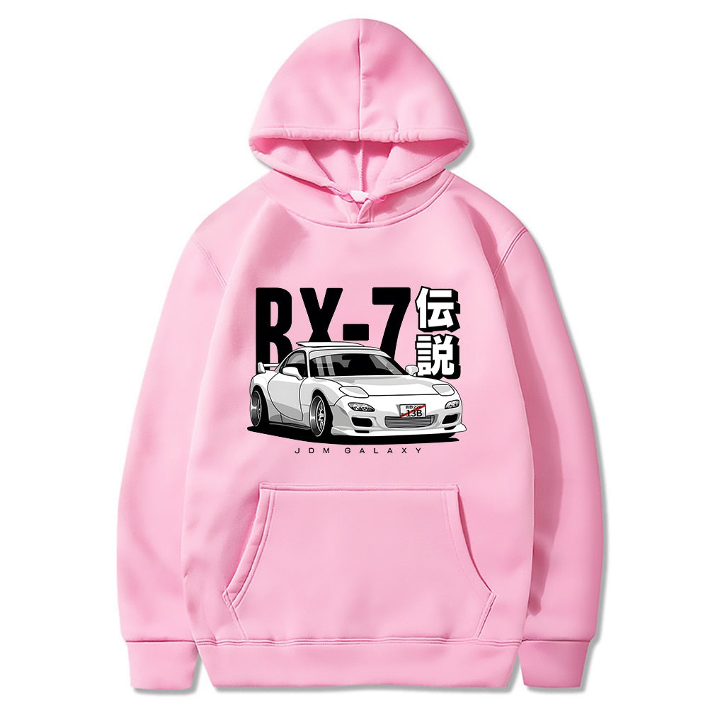 Men Hoodies Harajuku RX7 FD Drift Japanese Cars Casual