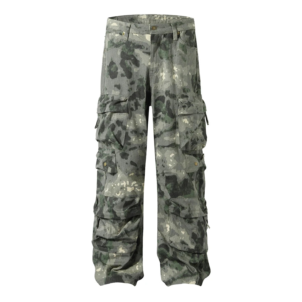 Fisherman Aesthetic Camouflage Men Cargo Pants Trend