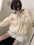 Damen Sweatshirts Kawaii Matrosenkragen im japanischen Stil