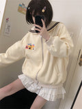 Women Sweatshirts Kawaii Sailor Collar Japanese Style