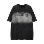 Star Pattern Round Neck Streetwear Tee Loose Washed