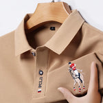 Comfortable Embroidered Short Sleeved Polo Top For Summer