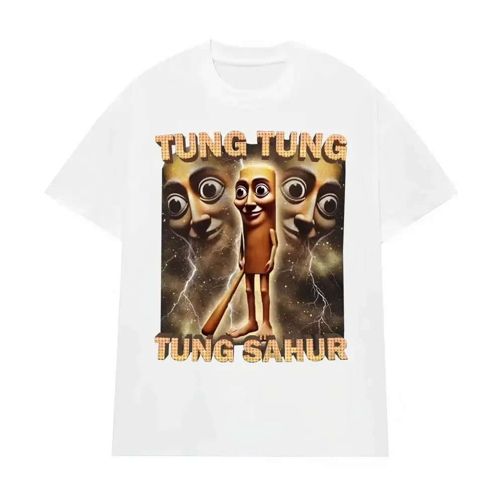 Humor Style Tshirt Women Tung Tung Sahur Funny Expression Summer Top