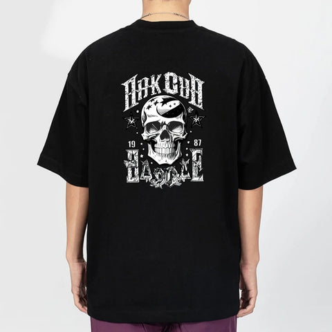 Sommer Herren T-Shirt in Übergröße aus Baumwolle, Hip-Hop-Letter-Print, kurzärmelig, Streetwear-T-Shirts