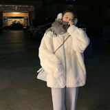 Plush jacket women winter imitation Rex rabbit loose thick hooded