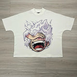 Oversized Anime Cartoon Print Short-sleeved T-shirt For Men