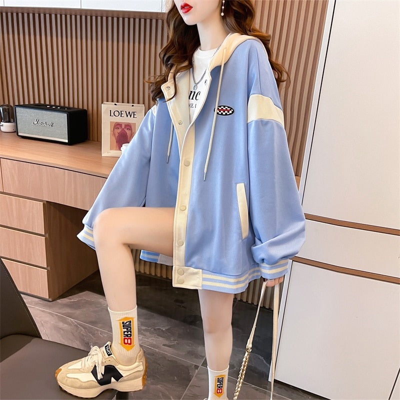 Fashion Cardigan Jacket  for Women Thin Loose Stitching Single