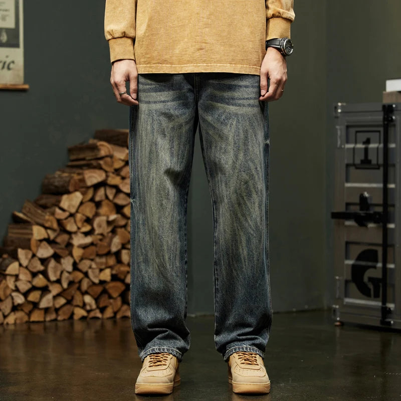 Baggy Jeans Men Wide Leg Pants Casual Oversize Loose Fit Streetwear