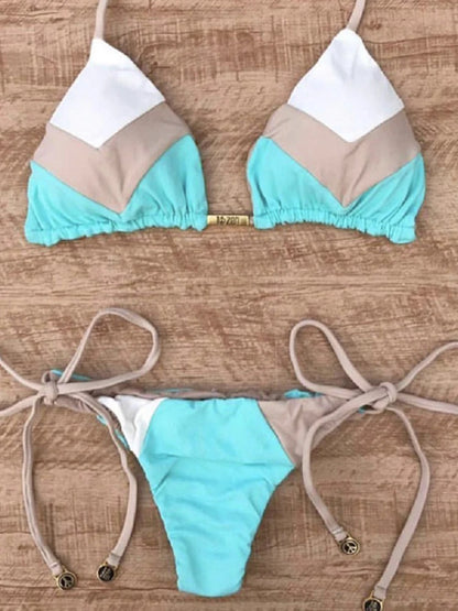 Damen-Bademode, geripptes Push-Up-Bikini-Set, brasilianischer Badeanzug, Strandkleidung