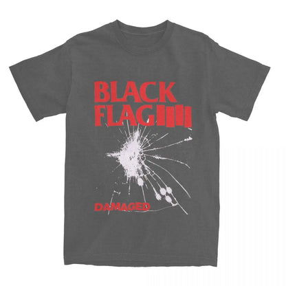 Y2K Design Black Flag Damaged T-Shirts