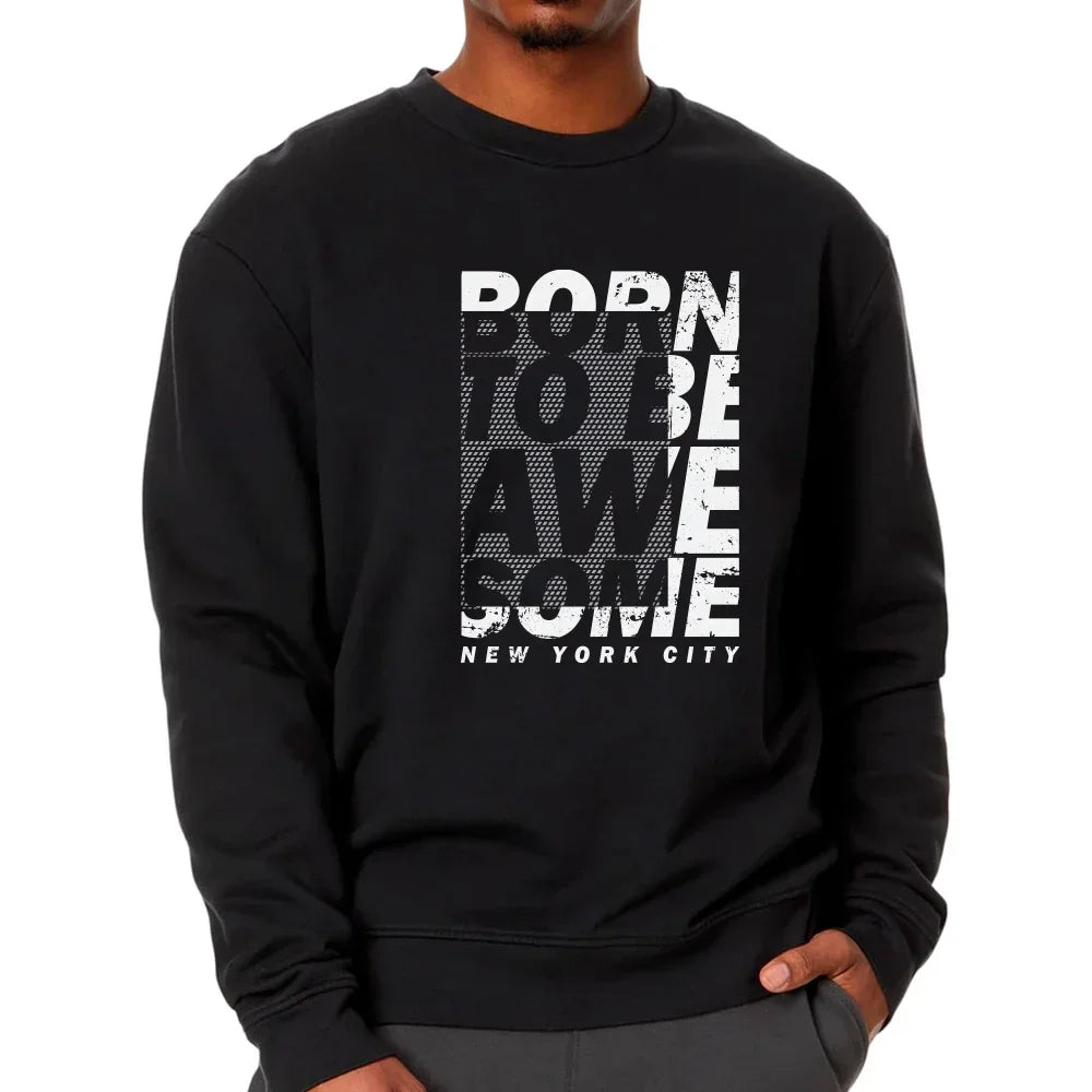 Born To Be A We Some Letter Printed Sweatshirt  Cozy Loose Pullover