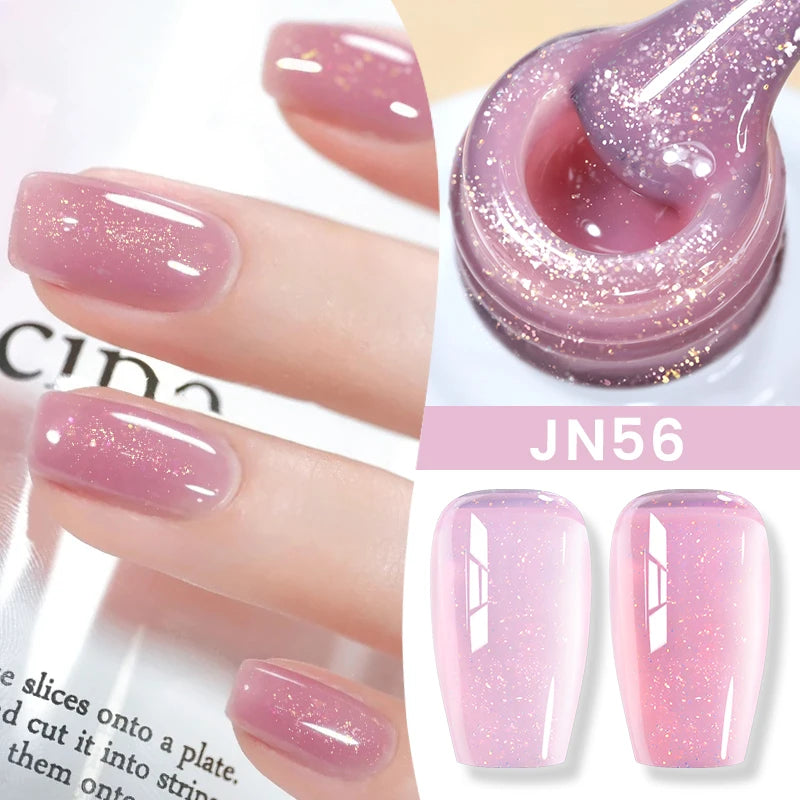 Jelly Nude Gel Nail Polish 10ml Light Pink Peach Translucent Color UV