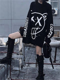 Harajuku Alt Emo Oversized Long Sleeve Tee: Punk Streetwear for Women