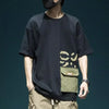 Mens Cargo Pocket Tshirt Letter Print Oversized Y2K Streetwear