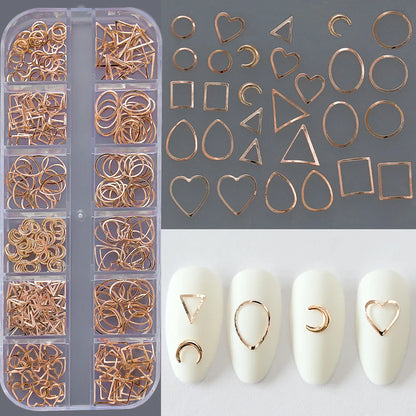 Gold Metallic Nail Art Decorations