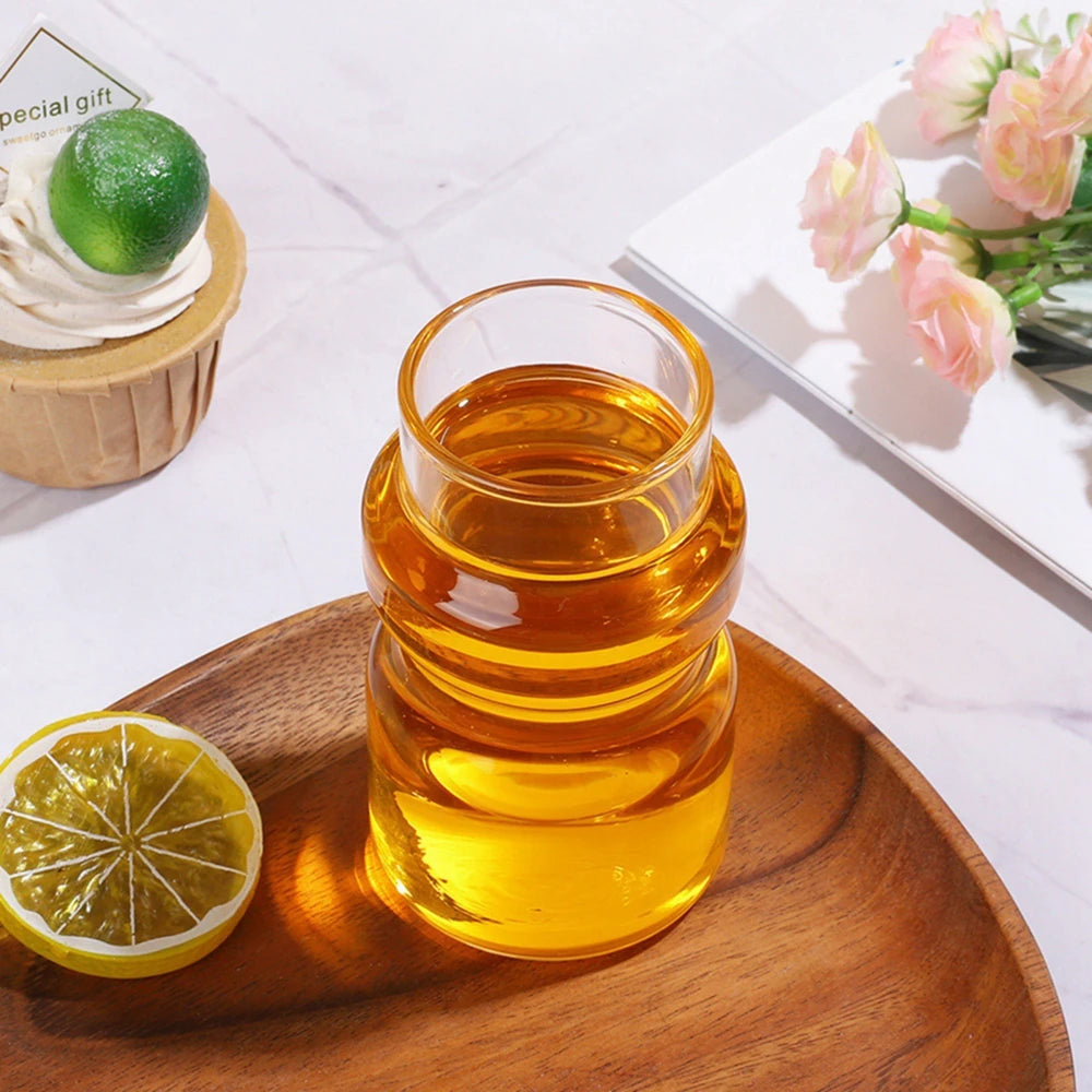 250/440ML Ripple Glass Cup Iced Coffee Mug Heat-Resistant Transparent Glass