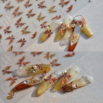 Bronzing Gilded Butterfly Nail Art