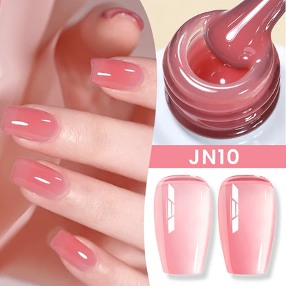 Jelly Nude Gel Nail Polish 10ml Light Pink Peach Translucent Color UV