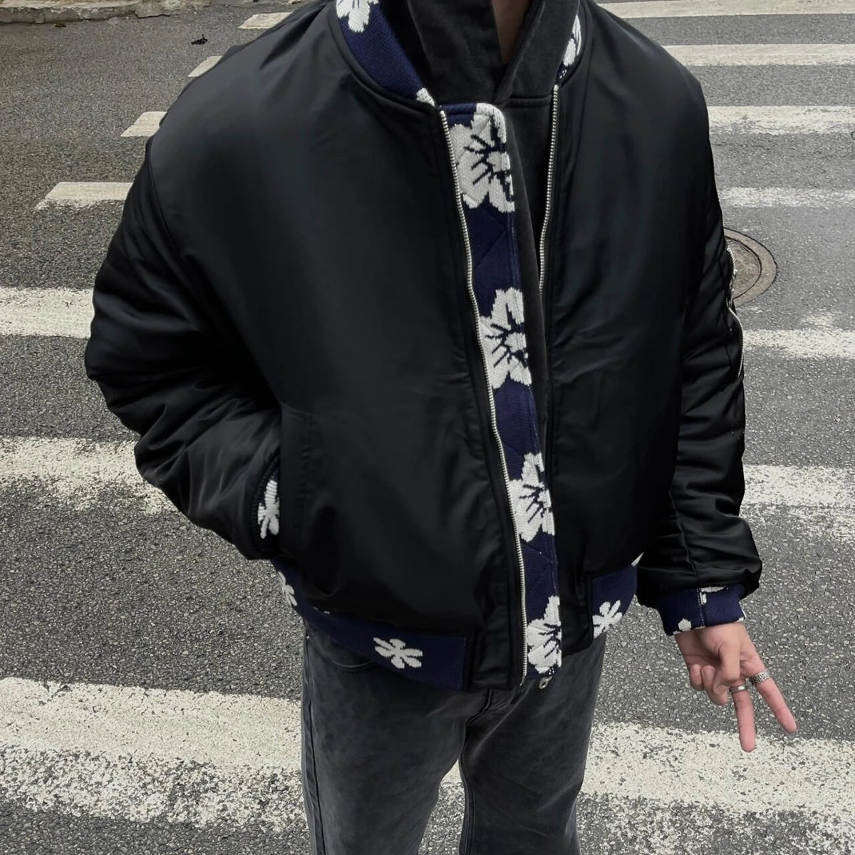 Men Patchwork Baseball Jacket Streetwear