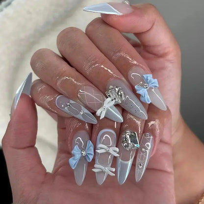 Summer Floral Short Fake Nail Tips
