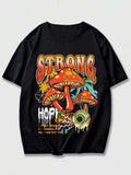 2024 Mushroom Slogan Print Streetwear Men's T-Shirt