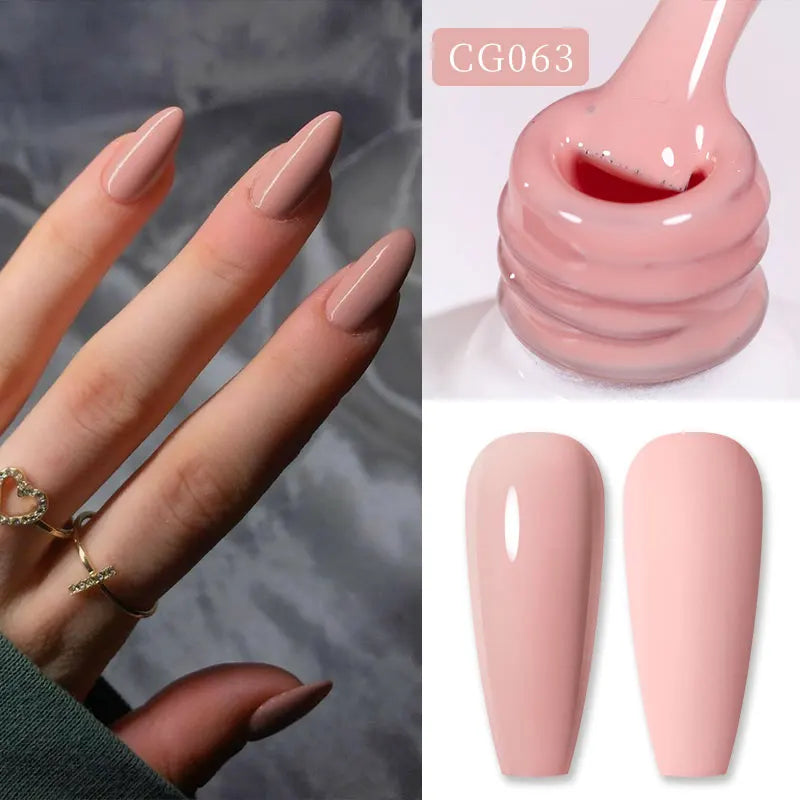 Jelly Nude Gel Nail Polish 10ml Light Pink Peach Translucent Color UV
