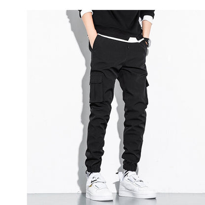 Men Cotton Cargo Pants Plus Size Sports Drawstring Fashion Casual