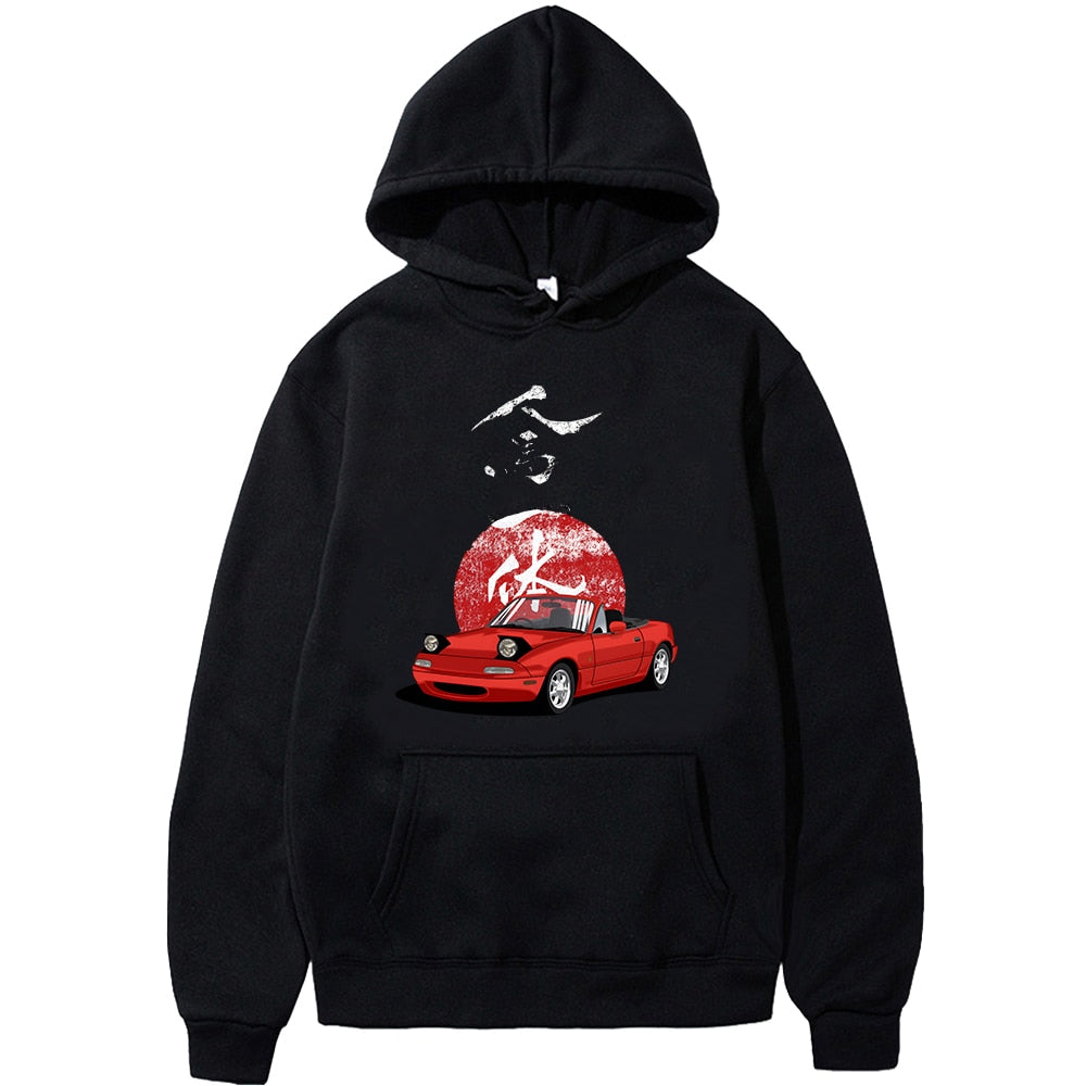 Mens Hoodie Jdm Drift Red Car Fashion Tops Harajuku