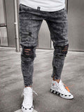 Jeans Men Slim Fit Denim High Quality Sweatpants Hip hop Trousers Jogger Pencil Pants - xinnzy