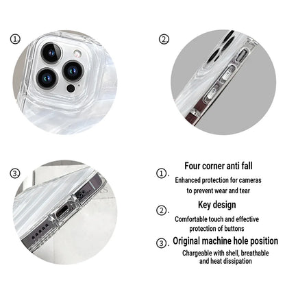 Laser Water Wave Ripple Case For iPhone Fundas Clear Hologram Shockproof Soft Cover