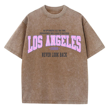 Womans Washed T-Shirts Trend Distressed Loose Tees Los Angeles 1996