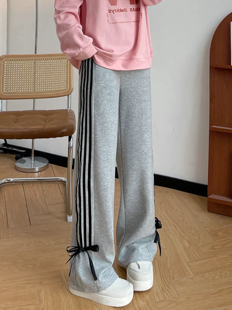 Y2k Striped Sweatpants 2024 High Waist Harajuku Trousers Streetwear