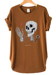 Funny Skull Skeleton Print Women TShirt Vintage Summer T Shirt Femme 90s