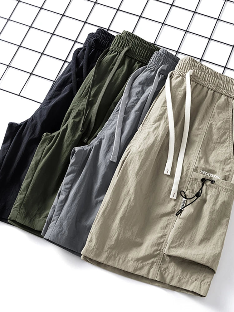 Cargo Shorts For Men Thin Baggy Jogger Side Pockets Bermuda Knee
