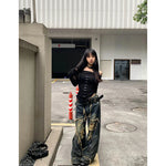 Gothic Y2k Cargo Jeans Harajuku 2000s Trashy Zerrissene Hose Streetwear 