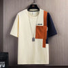 Mens Oversized T Shirt Cooling Fabric Colorblock Summer Breathable