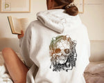 Retro Skull Hoodie Women Cotton Pullover