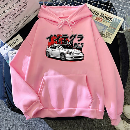 Men Hoodies Harajuku Initial D Cartoon Pullovers