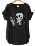 Funny Skull Skeleton Print Women TShirt Vintage Summer T Shirt Femme 90s