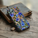 Blue Floral Stained Glass Phone Case