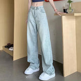 High Waist Loose Straight Leg Jeans Fashion Women Straight