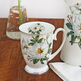 Coffee mugs porcelain floral painting vintage countryside