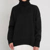 Womens Fleece Turtleneck Sweater Thick Warm Knit Pullover Slim Fit