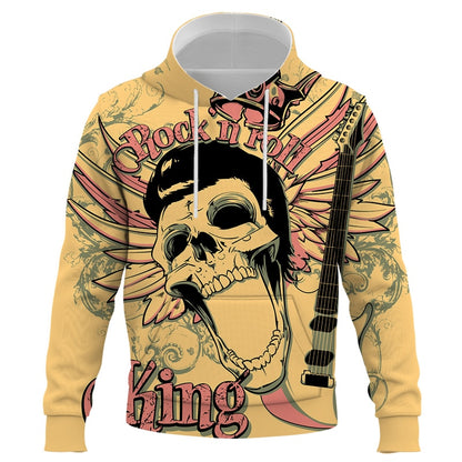 Terror Skull 3D-gedruckter Hoodie: Street Fashion Casual Trend für Männer