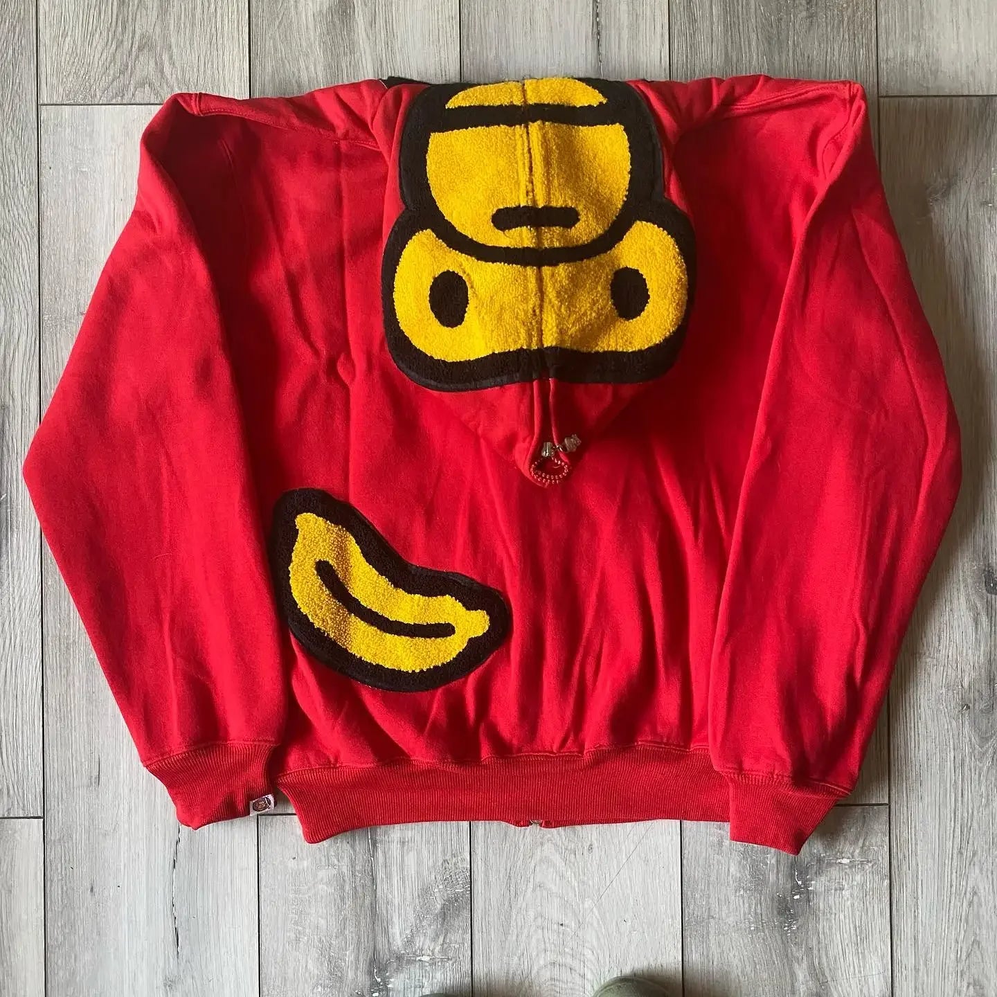 Y2k Zipper Hoodie Hip Hop Oversized Cartoon Print Hoodie