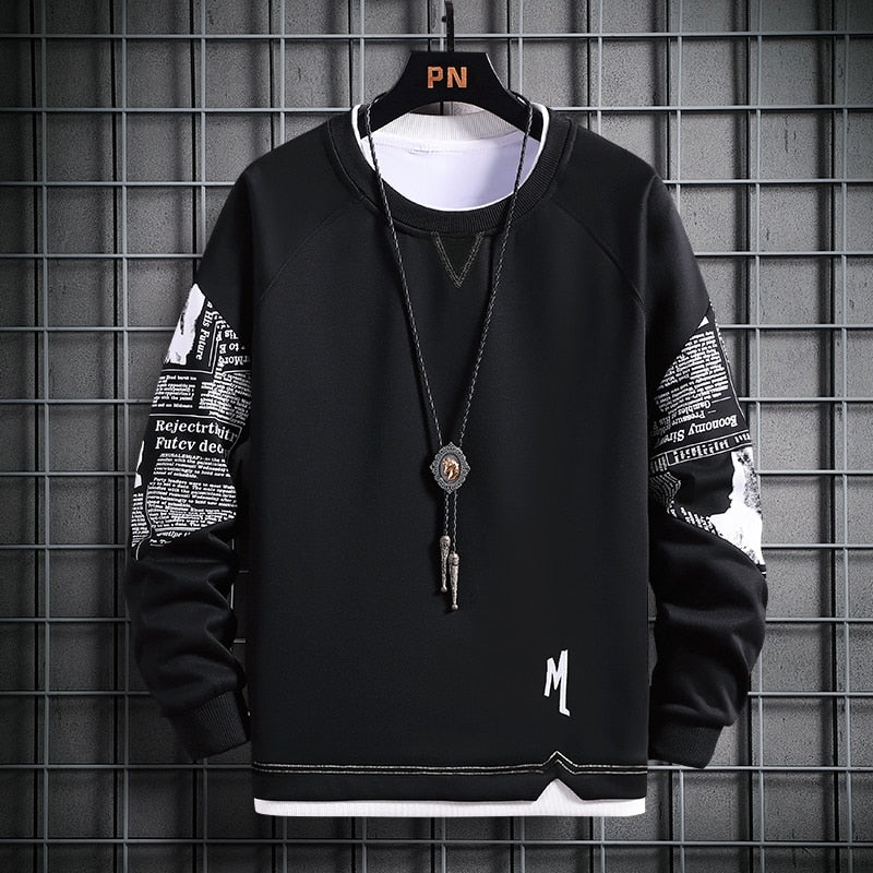 Sweatshirt Men Casual Loose Trend Stitching